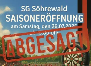 Absage der Saisoneröffnung am SAMSTAG!